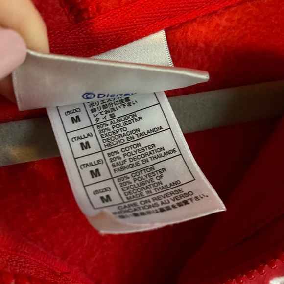 Disney Parks Minnie Embroidered Zip Up Hoodie, Color Red, Size Medium. - Picture 5 of 12